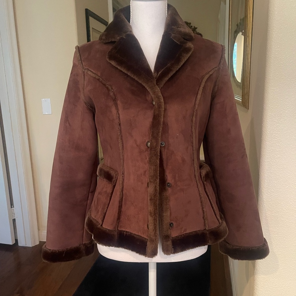 “Mudd” chocolate colored suede like jacket.